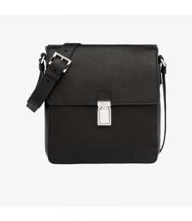 Prada V1036T Leather Messenger Bag In Black
