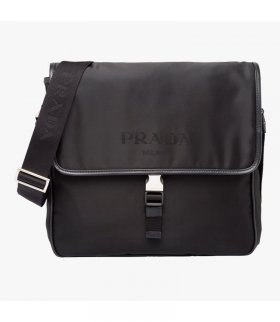Prada 2VD951 Nylon Messenger Bag In Black