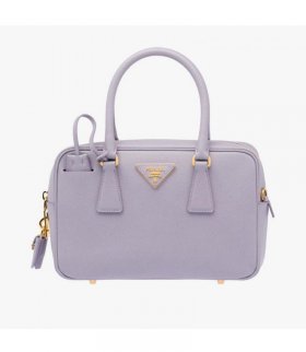 Prada 1BB113 Leather Top-Handle Bag In Purple