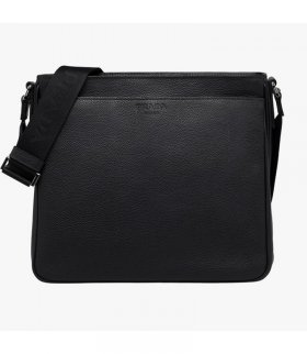 Prada 2VH092 Leather Messenger Bag In Black