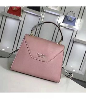 Prada 1BA079 Womens Leather Top-Handle Bag In Pink