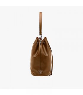 Prada 1BE005 Leather Shoulder Bag In Brown