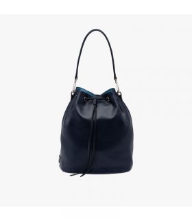 Prada 1BE005 Leather Shoulder Bag In Navy Blue
