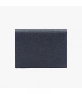 Prada 1MV204 Leather Flap Wallet In Navy Blue