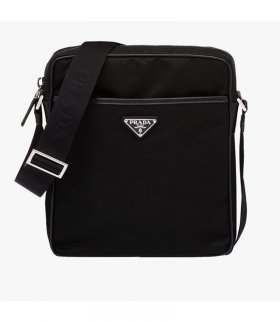 Prada 2VH002 Nylon Messenger Bag In Black