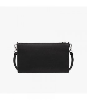 Prada 1BH997 Leather Shoulder Clutch Bag In Black