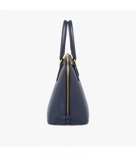 Prada 1BA837 Leather Top-Handle Bag In Navy Blue