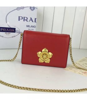 Prada 1BH048 Womens Corolle Bag In Red